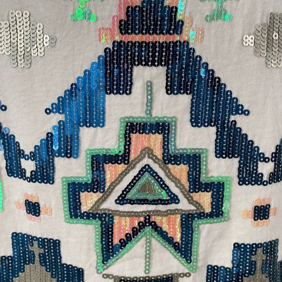 EXPRESS Sequin Aztec Mini Skirt Blush Pink Small - Picture 8 of 11